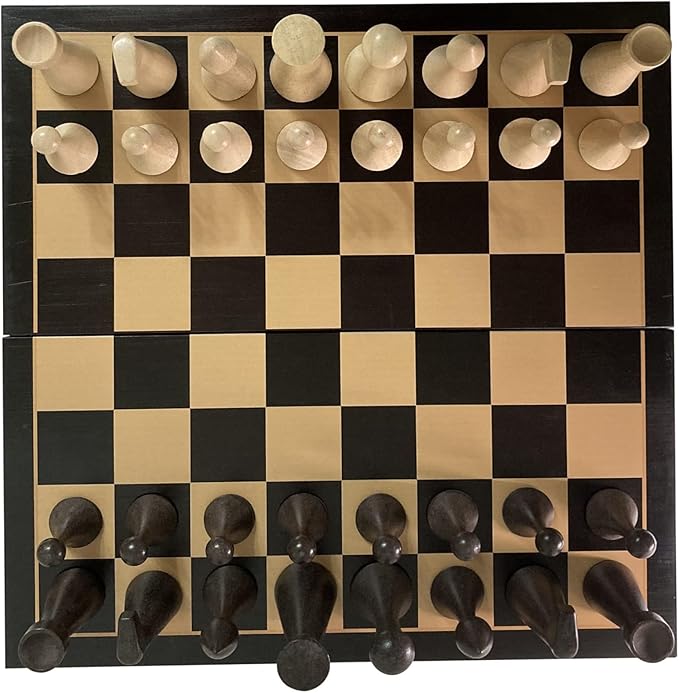 Luxurious 16 inch Real Luxurious Dark Colored Solid Wooden Chess Set. Durable Handmade Chess Board Game Sets with Storage Slots for 4.2” Weighted & Elegant Designed Wooden 34 Pieces (C16D)