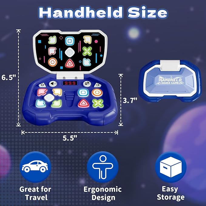 Fast Press Handheld Puzzle Game for Kids, 4 Modes Light Up Brain & Memory Games with LED Screen Electronic Pop Fidget Games Controller Travel Fidget Toys Gifts for 3-12 Years Old Kids Boy