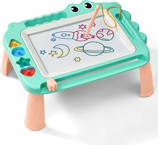 SGILE Toys for Kids, Magnetic Drawing Board for Early Learning, Color Erasable Doodle Writing Pad Gift for Baby Girls Boys, Painting Sketch Pad with Four Stamps for 3 4 5 Year Old Toddlers, Green