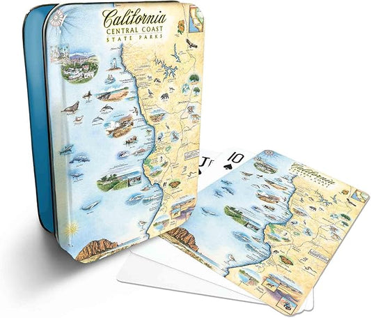 California Central Coast State Parks Map Standard 52-Deck Playing Cards - Official Vegas Poker Size