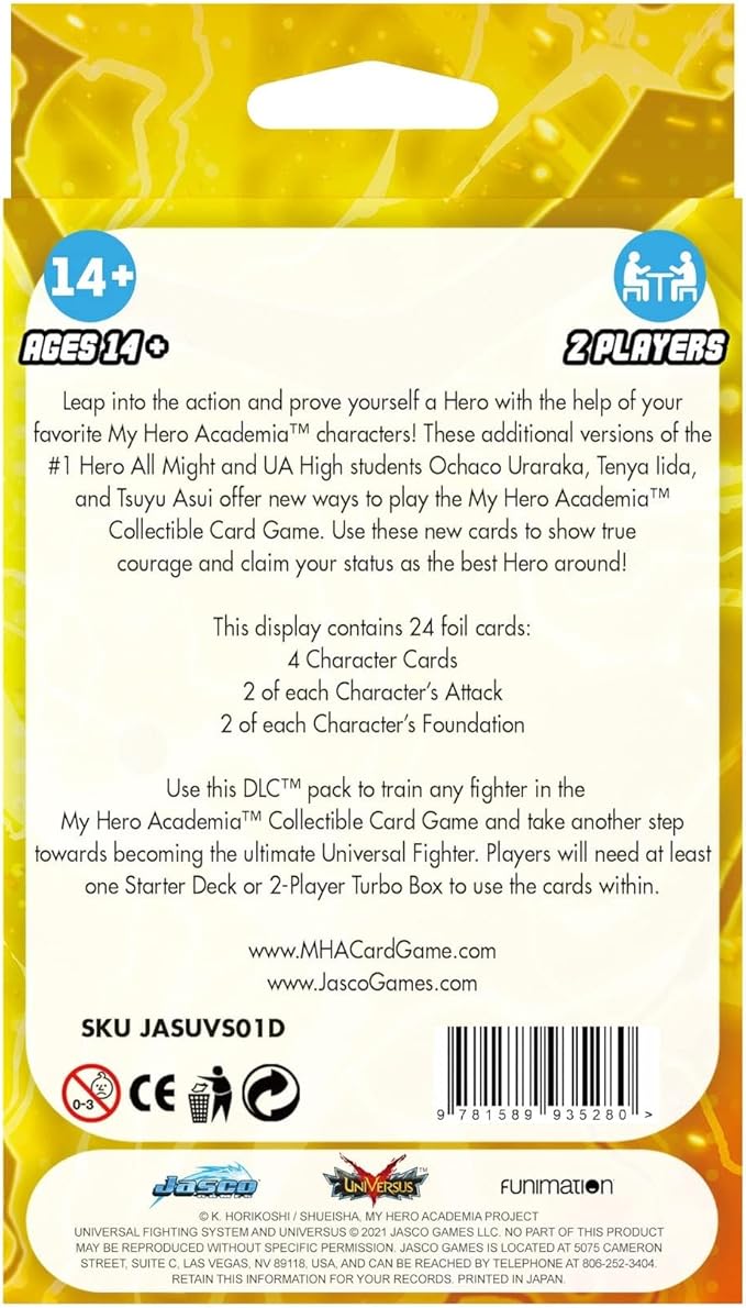 Jasco My Hero Academia Collectible Card Game Series 1 Deck-Loadable Content | Trading Card Game for Adults and Teens | Ages 14+ | 2 Players | Average Playtime 45+ Minutes | Made by Jasco Games