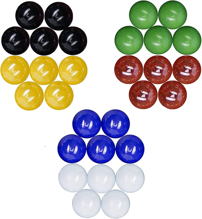SKEMIX 30 new Solid Color Replacement Marbles Wahoo Aggravation Board game GLASS Wa Hoo