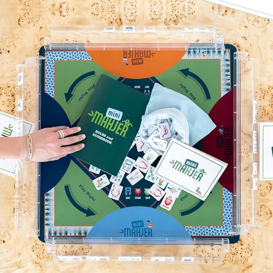 Mahjong for Kids, Beginners & Families | American Mahjong Starter Set, Learn to Play with Tiles, Racks Game Board, & Guide - Educational STEM Gift for Ages 6+