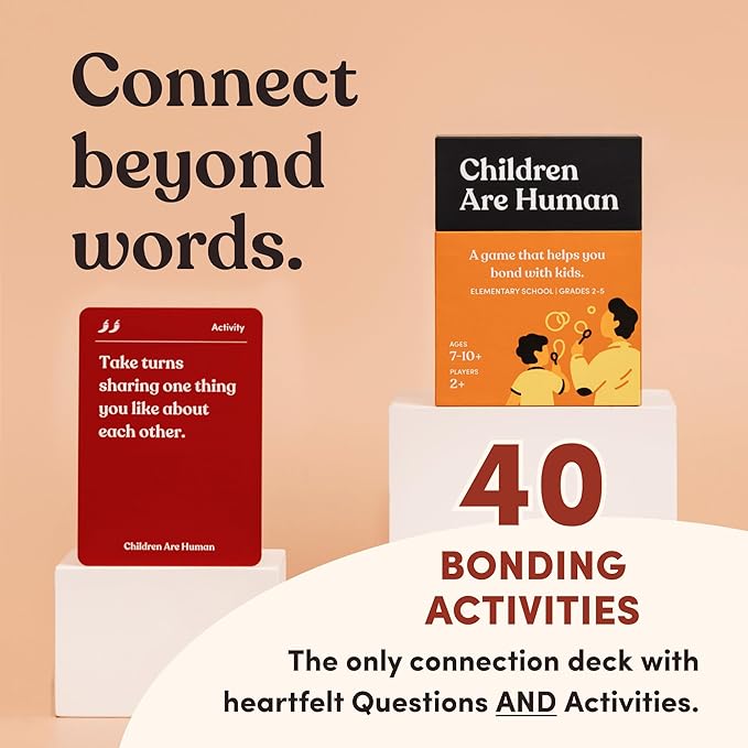 Children are Human 140 Conversation Cards to Help Bond with Kids, Card Game for Elementary School Children, Designed by Experts for Grades 2 to 5, Ages 7 to 10+