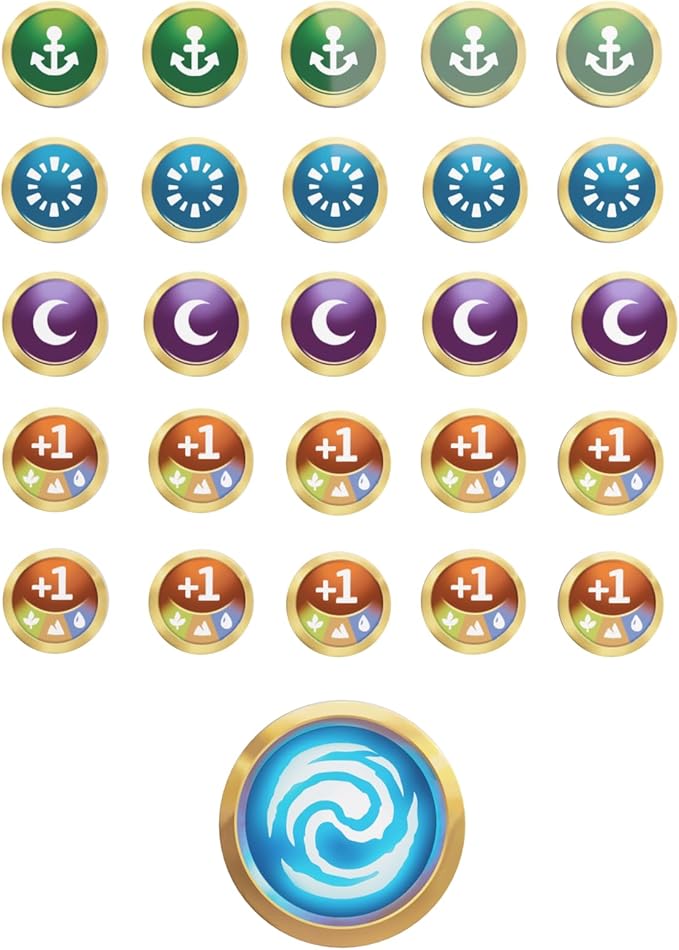 Gamegenic Altered Premium Markers - Officially Licensed, 26-Piece Acrylic Game Tokens for TCG, Vibrant Designs, Includes First Player, Anchored, Fleeting, Asleep & Double-Sided Boost Markers