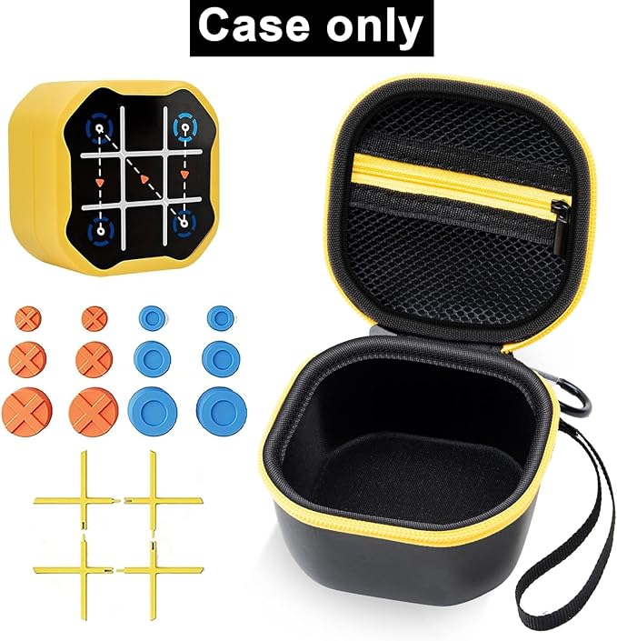 GWCASE Case Compatible with GiiKER Tic Tac Toe Bolt Game 3-in-1 Handheld Puzzle Console, Fidget Toys Board Games Storage Organizer Holder Box -Black (Bag Only)