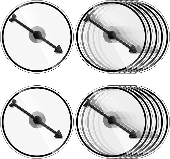 Chivao 10 Sets Game Spinner Wheel Blank Erasable Math Game Spinner Board with Plastic Rotating Arrows for Prizes(6 x 6 Inch)