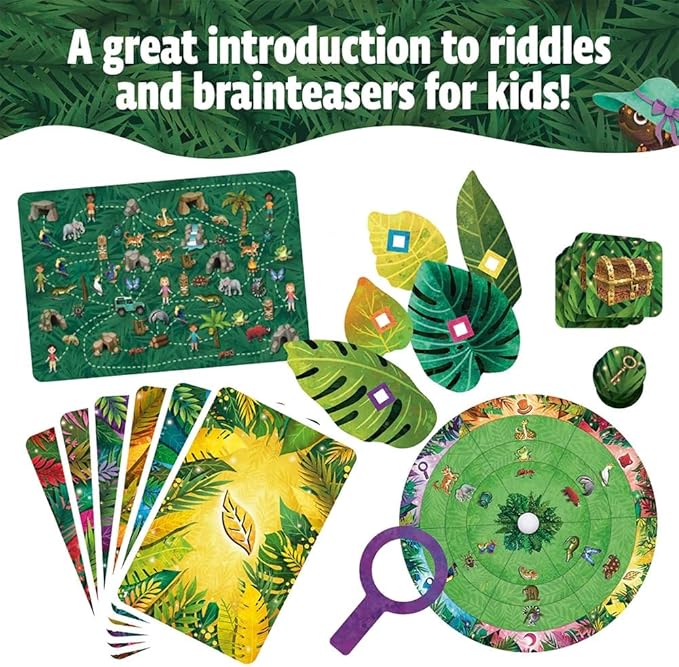 Thames & Kosmos Exit: The Game Kids Bundle - Riddles in Monsterville and Jungle of Riddles with Exclusive Drawstring Bag