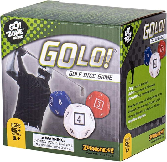 Zobmondo!! GOLO Golf Dice Game | for Golfers, Families, and Kids | Portable Fun Game for Home, Travel, Camping, Vacation, Beach | Award Winner