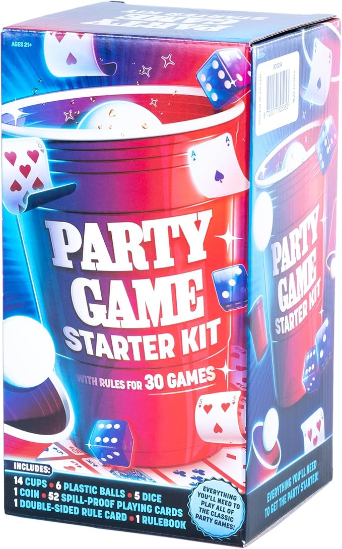 Goliath Endless Games Party Game Starter Kit – 30 Fun Drinking Games & Supplies for Adults | 2+ Players | Includes Cups, Dice, and Cards | Ages 21+