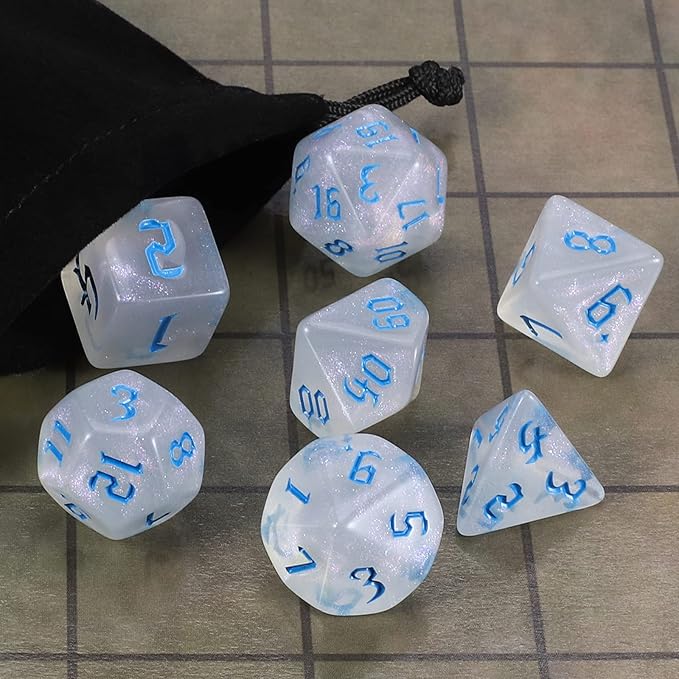 CiaraQ DND Polyhedral Dice Set with Dice Bag for Dungeons and Dragons RPG MTG Role Playing Table Games