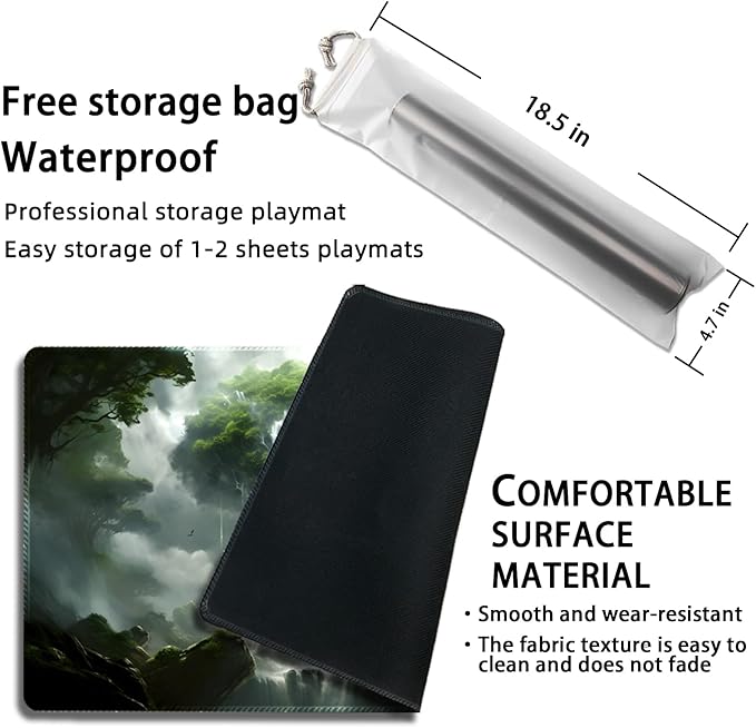 Playmat for MTG, with Free Storage Bags,Game Mat 24 x 14 inches, TCG and Board Game Mat for Cards,Mousepad Desk Mats (Tree 5-Regular)