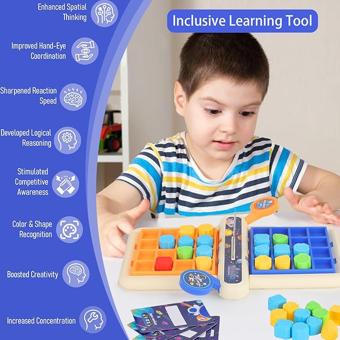 2025 New Shape Matching Game for Kids 4-6 6-8 8-12, Pop up New Board Games for 1 2 Player,Classic Strategy Child Travel boardgame for Family Fun Perfection for Training Reaction and Speed