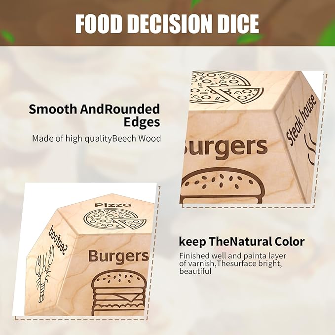 Food Dice Food Decision Games Date Night Dice Couples Gift for Him Her for Birthday Boyfriend Girlfriend Men Women Graduation Gifts 2025
