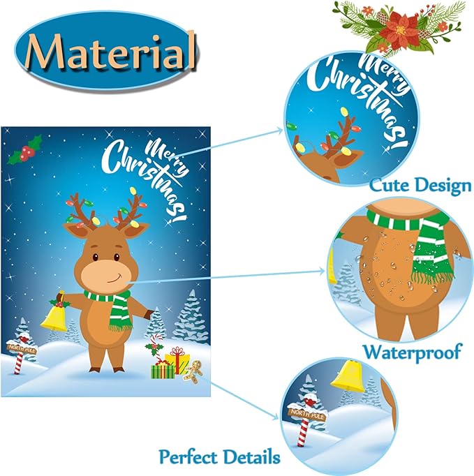 Funnlot Christmas Games for Kids Pin The Nose on The Reindeer Christmas Holiday Party Games Reusable 24 Noses Stickers and 1 Blindfold for for Kids and Adults