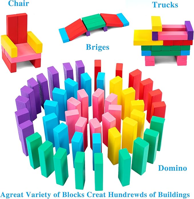 Stacking Board Game,Colored Wooden Stacking Game,48PCS Tumble Tower With Dice,Colorful Stacking Block Party Game,Educational Stacking Building Blocks For Kids,Stacking Gifts Set For Boys Girls Adults