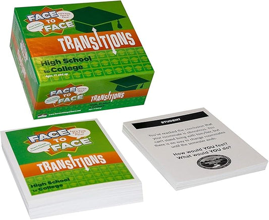 Face to Face Transitions Teen Card Game - High School to College Edition, Ages 17 and Up, Develops Mindfulness and Open Communication