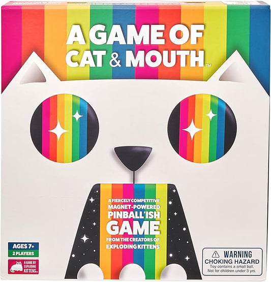 A Game of Cat and Mouth by Exploding Kittens – 2 Players, Ages 7+, 15-Minute Playtime – Magnet-Powered Pinball'ish Game – Fun Outdoor Party Card Games for Kids and Adults
