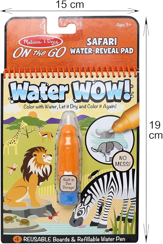 Melissa & Doug On the Go Water Wow! Reusable Water-Reveal Activity Pad - Safari - FSC Certified