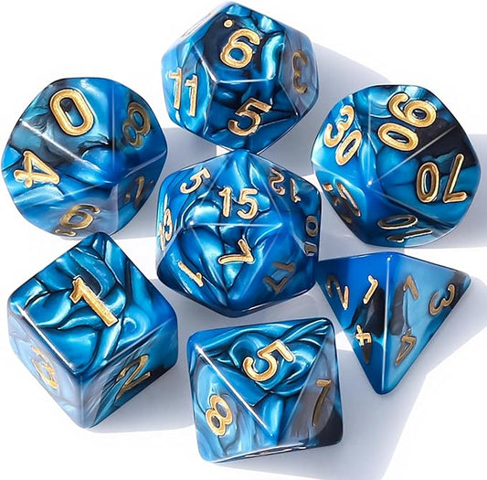 CiaraQ DND Polyhedral Dice Set with Dice Bag for Dungeons and Dragons RPG MTG Role Playing Table Games
