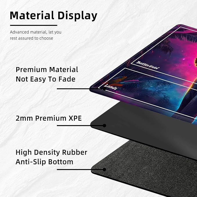 for MTG Playmat with Zones Storage Bag, for TCG Playmat and Playing Card Mat for Magic Board Games, Elephant Mat Non-Slip Stitched Edges Game Mat, Rollable Foldable Card Playmats