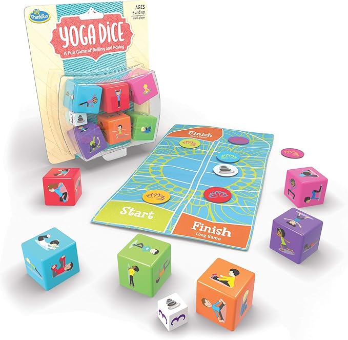 Think Fun Yoga Dice Game for Boys and Girls Ages 6 and Up - Learn Yoga With a Game,Multi,1844