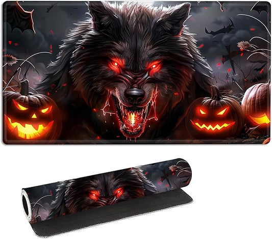 for MTG Playmat with Storage Bag, for TCG Playmat and Playing Card Mat for Magic Board Games, Non-Slip Werewolf Desk Mat, Stitched Edges Game Mat, Rollable & Foldable Card Playmat