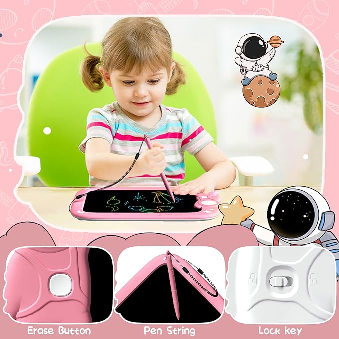 9 Inch LCD Writing Tablet for Kids Erasable Kid Drawing Pad Reusable Colorful Electronic Doodle Board for Toddler Educational and Learning Toys for Boy and Girls