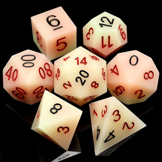 Haxtec DND Dice Set Sharp Edge Resin Dice with Dice Case Red Black D&D Dice Set for TTRPGs Dungeons and Dragons Gifts 16mm