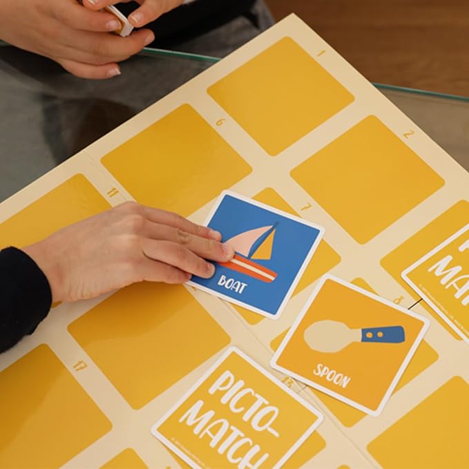 COI Play Picto-Match Board Game Set - Engage with Math,Vocabulary in English, Picture Matching Indoor Games for Kids Ages 6+, Learning Experience