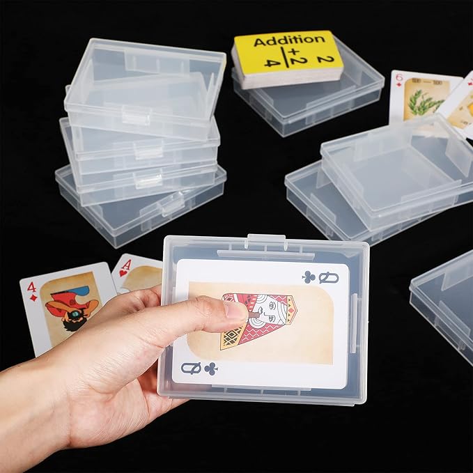 Skylety 15 Pieces Playing Card Case Holder Playing Card Box Game Organizers and Storage Containers Deck, Snaps Closed for Travel and Restaurant