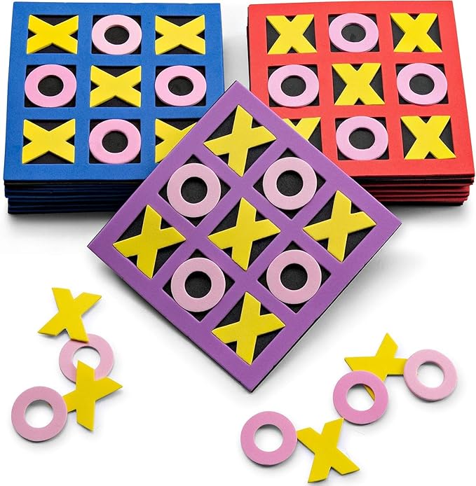 Tic Tac Toe (Bulk Pack of 120) 5"x5" Foam Tic-Tac-Toe Mini Board Game Toys for Kids, Birthday Party Favors, Goody Bag Stuffers, Classroom Prizes & Occupational Therapy