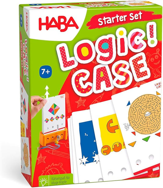 HABA Logic! CASE Starter Set - Brain Teaser Puzzles and Car Games, A Handheld Game to Develop Critical Thinking for Kids Ages 7+
