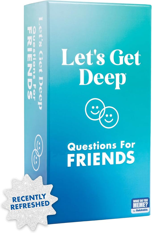 Let's Get Deep: Friends Edition by Relatable, Fun Group Card Game for Christmas Games, Perfect Friendsmas Christmas Party Games, Includes 400 Question Cards, Three Increasingly Personal Levels