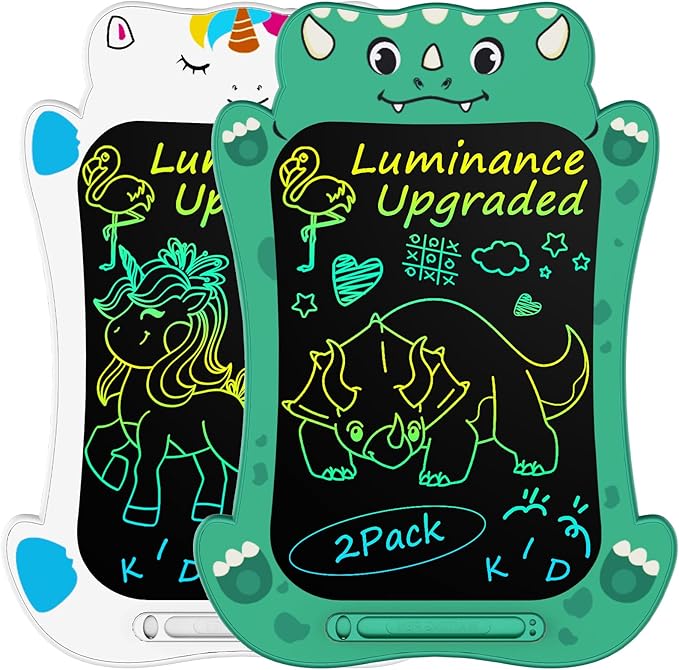 Jasonwell LCD Writing Tablet Kids - Drawing Pad Doodle Board for Kids Toddlers Drawing Toy Educational Learning Toys Christmas Birthday Gift 2 3 4 5 6 7 8 Year Old Girls Boys (Dino&Unicorn)