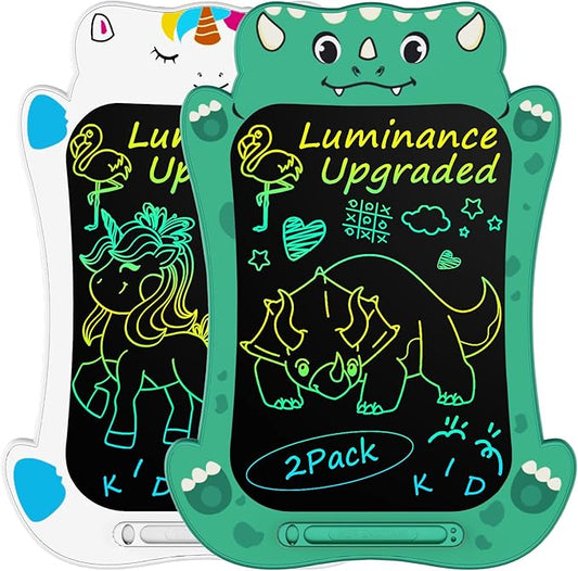 Jasonwell LCD Writing Tablet Kids - Drawing Pad Doodle Board for Kids Toddlers Drawing Toy Educational Learning Toys Christmas Birthday Gift 2 3 4 5 6 7 8 Year Old Girls Boys (Dino&Unicorn)
