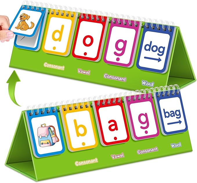 CVC Word Games,Phonics Flash Cards for Preschool Kindergarten Learning Activity,Spelling Reading Manipulative Educational Toy Speech Therapy Homeschool Classroom School Teacher Supplies