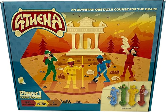 Player 1- Athena - Single Player Logic Game, 50 Challenges & Puzzles, Difficulty Levels Range from Easy to Difficult, Project Genius, Ages 8+