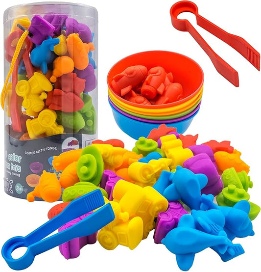 ABCaptain Counting Transport Matching Game with Sorting Cups, Color Classification and Sensory Training Preschool Educational Learning Toys Gift for Toddlers Kids Boys Girls Ages 3 4 5 6 +