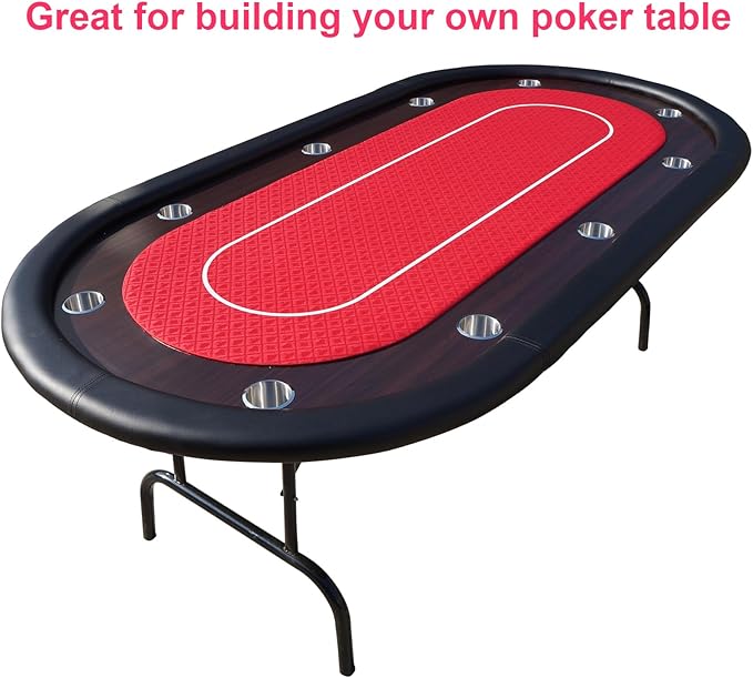 Speed Cloth Poker Table Fabric - 108X60 Inch Section of Casino Card Game Table Felt Top Cover Accessories - Red