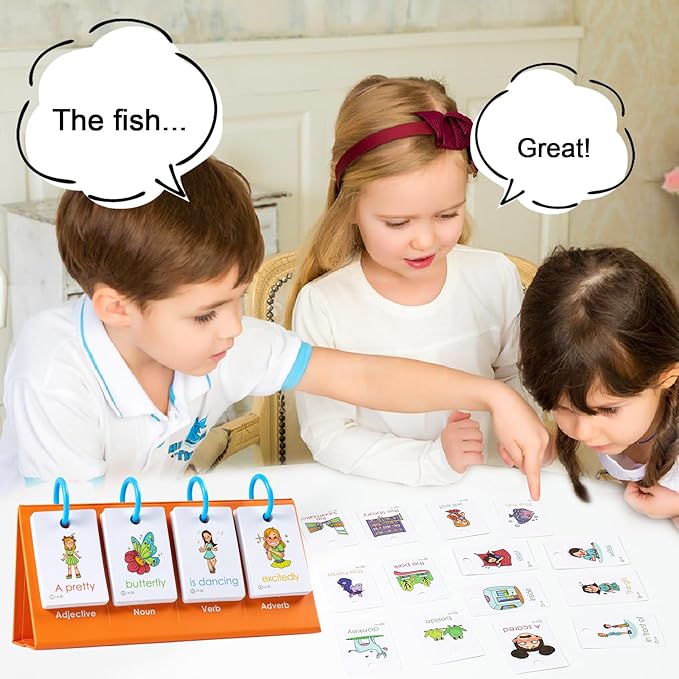 Tichgeim Sentence Building for Kids, Speech Therapy Materials Learn to Read Sentence Builder for 3-8, Preschool Kindergarten Learning Activities Classroom Must Haves for Boys Girls 1st 2nd 3rd Grade
