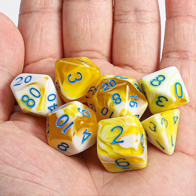 CiaraQ DND Polyhedral Dice Set with a Black Dice Bag for D&D RPG MTG Role Playing Table Games