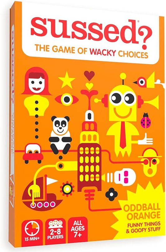 SUSSED The Wacky ‘What Would You Do?’ Family Card Game - Fun & Easy for Kids - Travel Game, Road Trip Essential & Car Activity - Ages 7 & Up - Orange Pack
