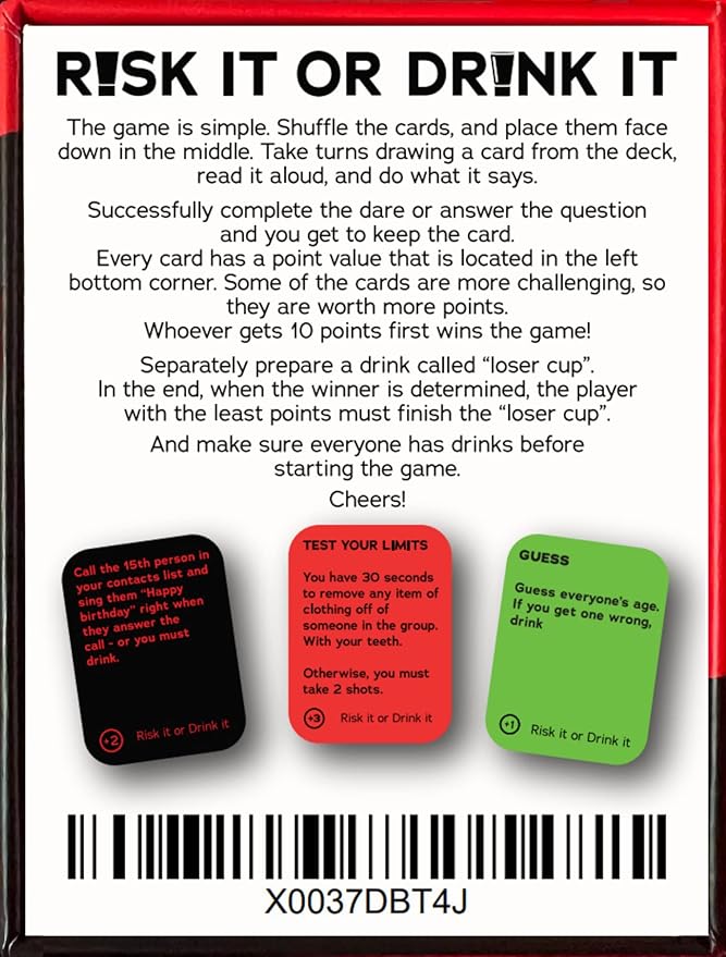 Risk IT OR Drink - Ultimate Party Bundle - Fun Drinking Games for Parties, Pregame, Game Night, College, Hilarious Dares & Questions for Party