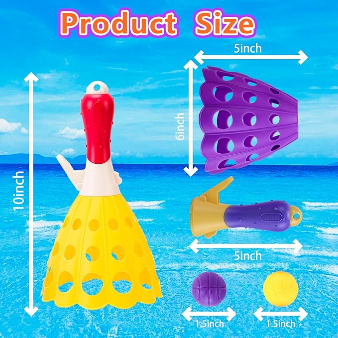 Outdoor Indoor Game Activities for Kids with 2 Catch Launcher Baskets and 10 Balls, Lawn Campground Beach Christmas Party Toys for Kids Age 5 6 7 8 9 10+ and Adult