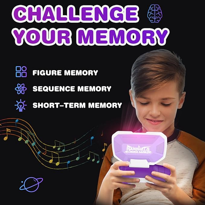 Handheld Dance Games for Kids - 4 Fun Brain & Memory & Reaction & Speed Training Pop Fidget Toys for Boys and Girls -Birthday Gifts for Age 6-12 Years Old Kids Teens Gift Ideas-W/Battery