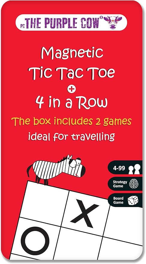 Magnetic Travel Tic Tac Toe - Includes 4 in a Row Game Too - Car Games , Airplane Games and Quiet Games