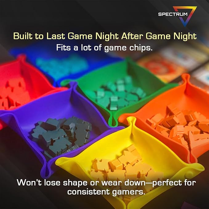 BCW Spectrum Bit Trays - 6 Foldable Silicone Trays for Board Game Storage