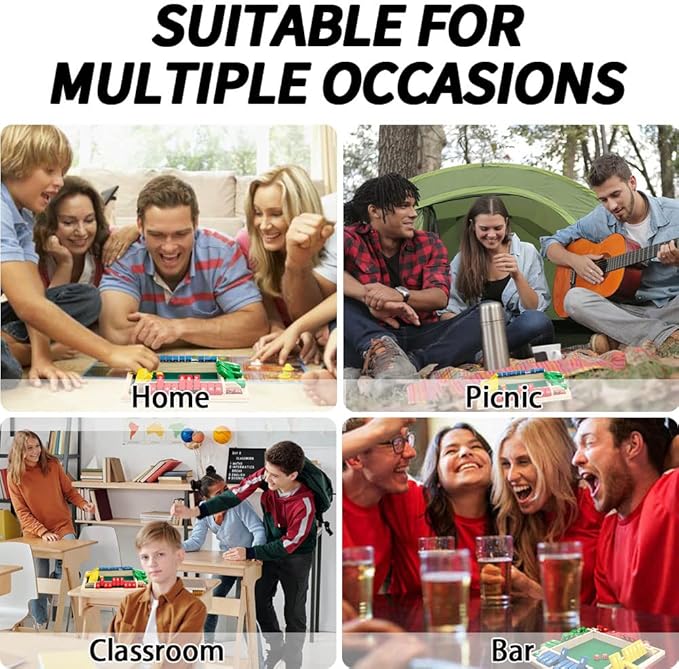 Nicecho Shut The Box Dice Game,2-4 Player Family Wooden Board Table Math Games for Adults and Kids, 8 Dices Classics Tabletop Version Games for Classroom,Home,Party or Pub