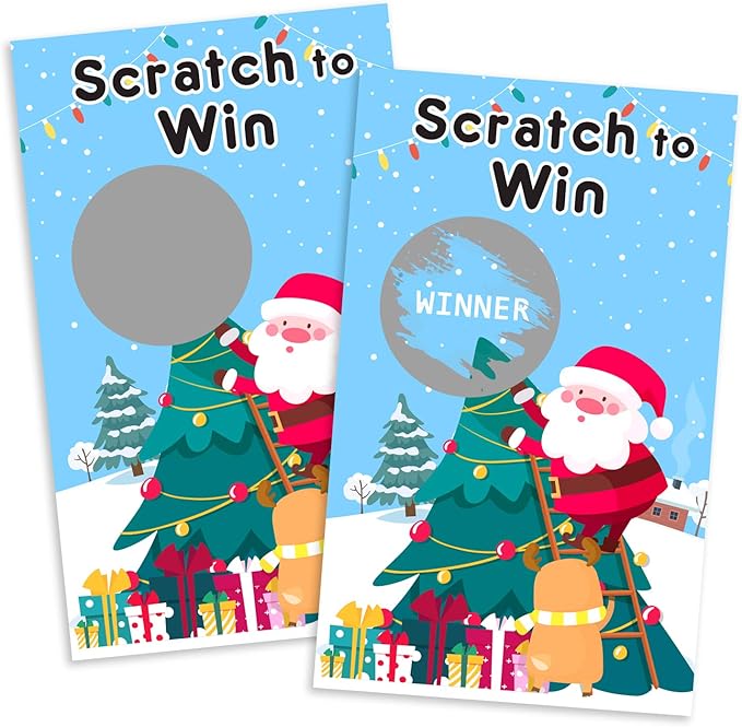 Yangmics Direct Christmas Scratch Off Cards (40 Pack) Christmas Party Game for Holiday Events - Groups, Kids and Adult - Festive Raffle Tickets for Prize Drawings Choice Christmas Star